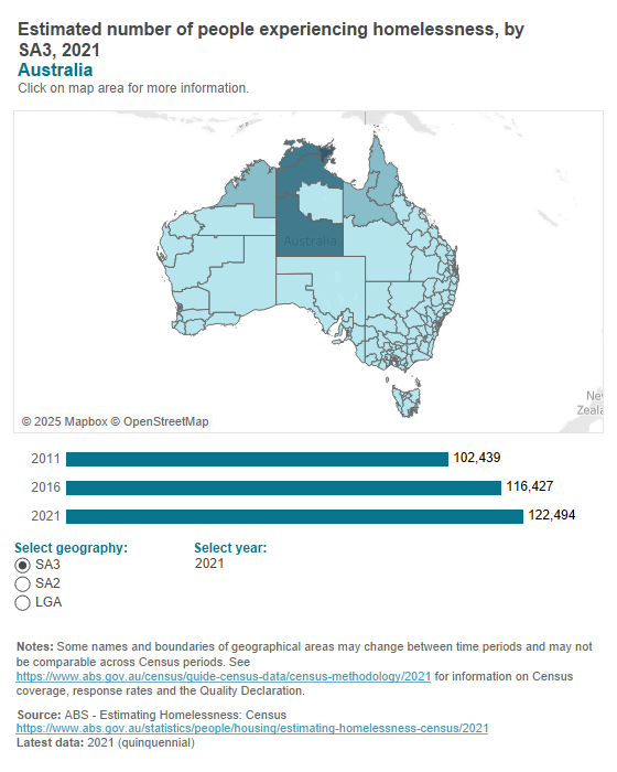 Homeless estimates - geography Homeless estimates - geography